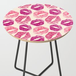 Pattern Lips in Pink Lipstick Side Table