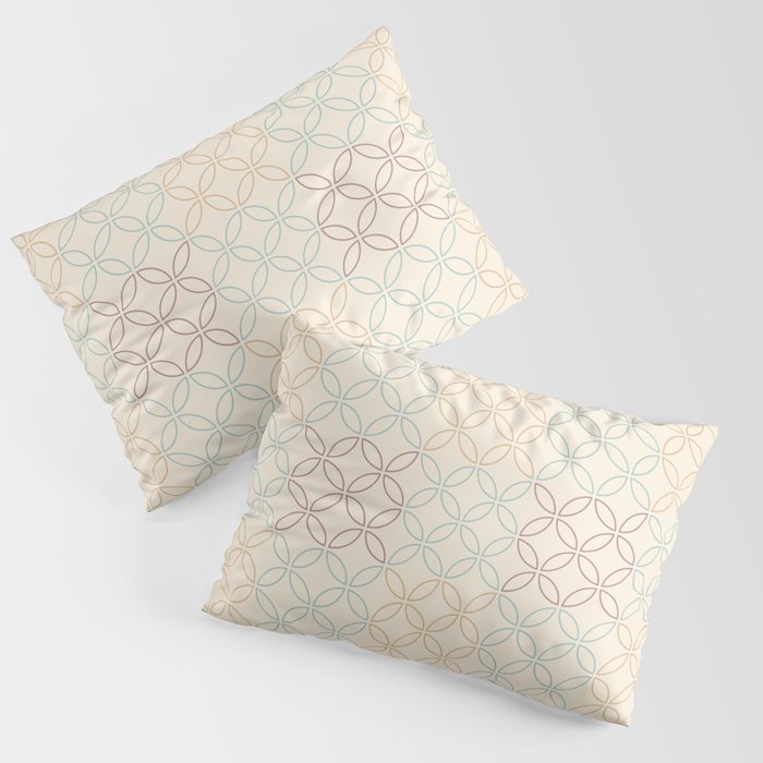 Rustic Four Leaf cement circle tile. Geometric circle decor pattern. Digital Illustration background Pillow Sham