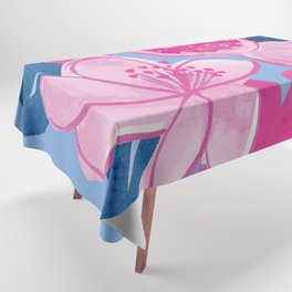 Pomegranate retro pink and blue Tablecloth