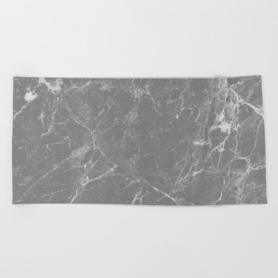 Grey Marble Beach Towel