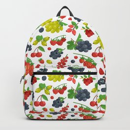 Colorful Berries Pattern Backpack | Vegetarian, Pattern, Food, Yummy, Delicious, Blueberry, Fit, Healthy, Strawberry, Breakfast 