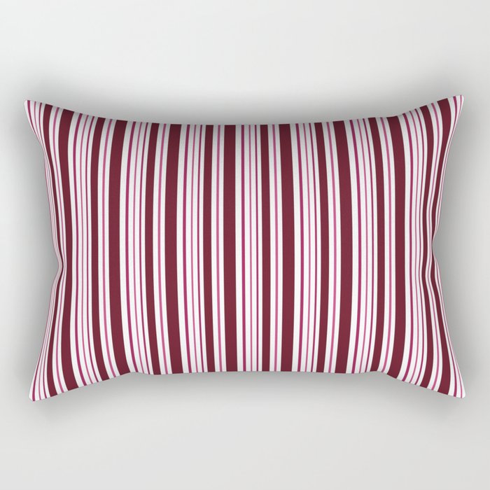 Burgundy Stripes I  Rectangular Pillow