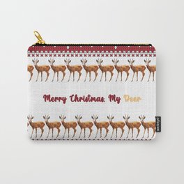 Merry Christmas my deer III Carry-All Pouch | Gift, Graphic Design, Christmasjumper, Jumper, White, Christmas, Red, Digital, Pun, Christmaspun 