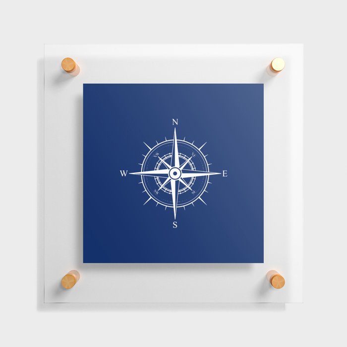 Navy Vintage Nautical Compass Floating Acrylic Print