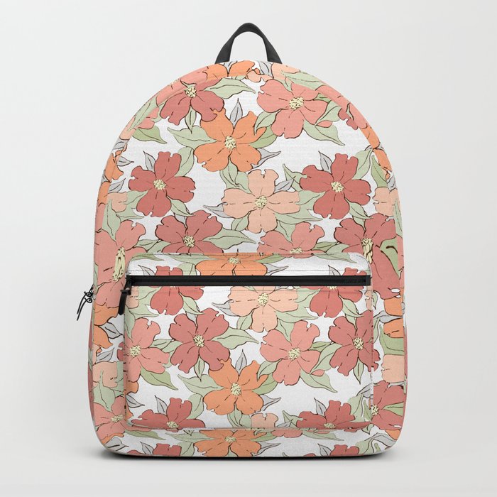 peach and rose pink floral dogwood symbolize rebirth and hope Backpack
