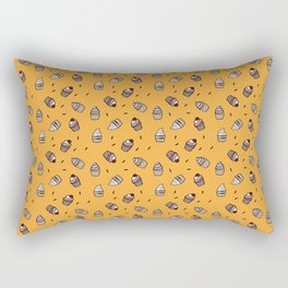 Cozy cupcake pattern design on yellow Rectangular Pillow