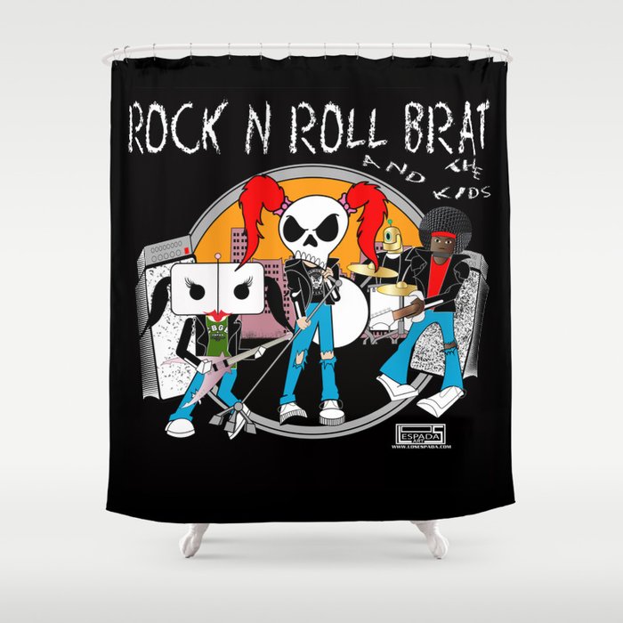 Rock N Roll Brat And The Kids Shower Curtain