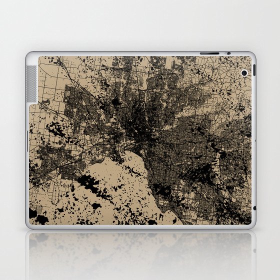 Melbourne- Australia - Grunge Map Design Laptop & iPad Skin