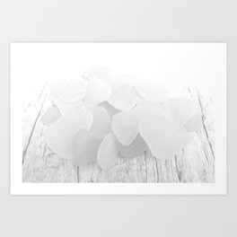White Sea Glass Minimalist Calm Space Calming Minimalism Appearance Light Grey Beach Glass Photo 4 of 8 Art Print