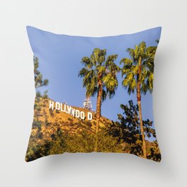 Hollywood Palm Tree Los Angeles California  Throw Pillow | Chicago, Sea, Photo, Ocean, Palmtree, Bluesky, Grass, Beach, Sunset, California 