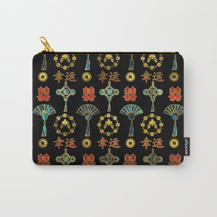 Colorful Lucky Chinese Symbols  Pattern Carry-All Pouch