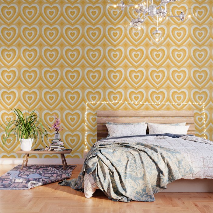HeartBeat Pastel Yellow Wallpaper