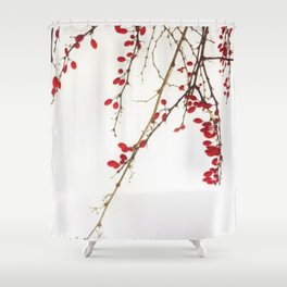 Red Berry Branches Shower Curtain