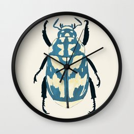Blue beetle insect Wall Clock