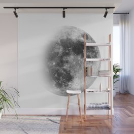 3/4 Moon | Waxing Gibbous | Watercolor Painting | Black and White | Illustration | Space Wall Mural