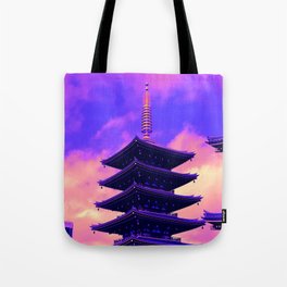 Tokyo Neon Temple Tote Bag
