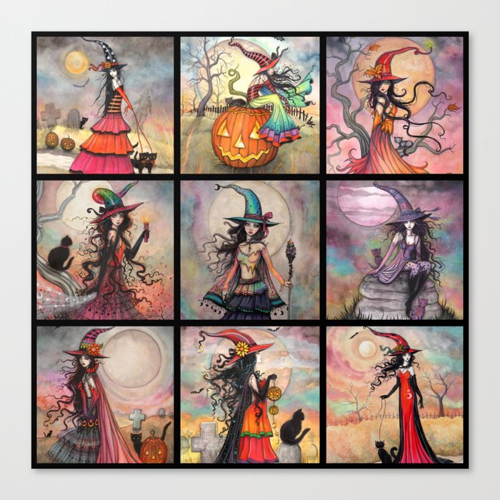Halloween Witches By Molly Harrison Fantasy Art Canvas Print By Mollyharrisonart Society6