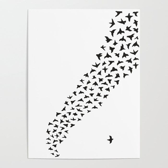 Flock of Birds // Black Poster