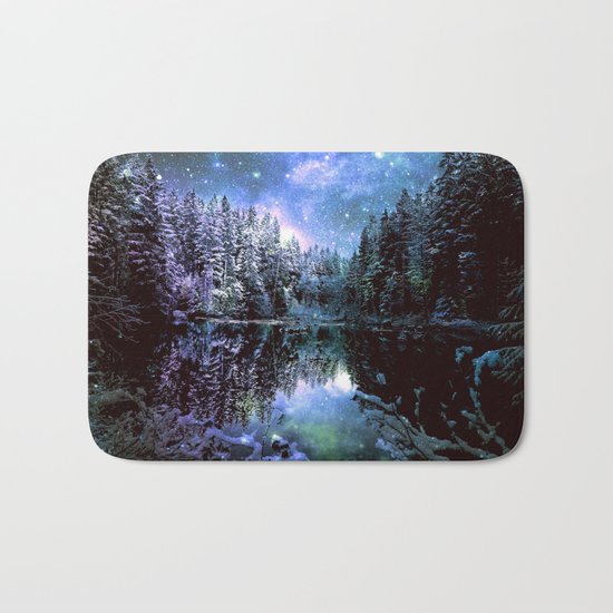 Mystical Winter Forest Bath Mat