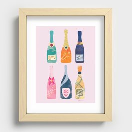 Champagne Bottles - Pink Ver. Recessed Framed Print