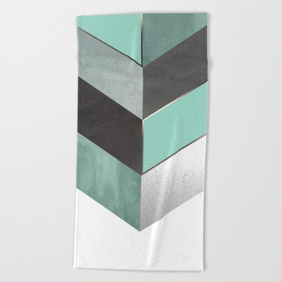Chevron Geometric 1 Beach Towel