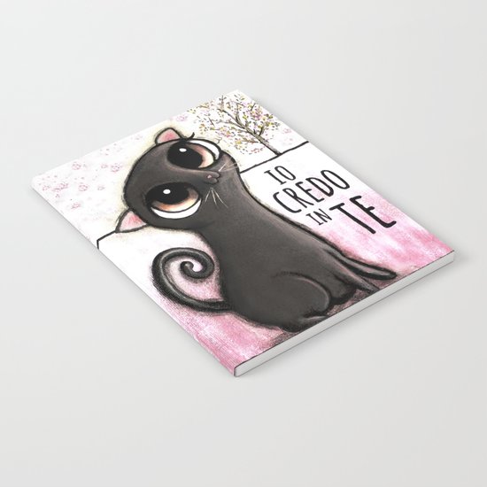Black cat with big eyes Notebook
