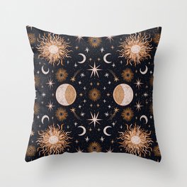Moon Sun Stars Throw Pillow