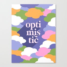 OPTIMISTIC in a sky full or RAINBOW CLOUDS Canvas Print