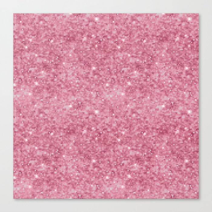 Luxury Pink Sparkly Sequin Pattern Canvas Print