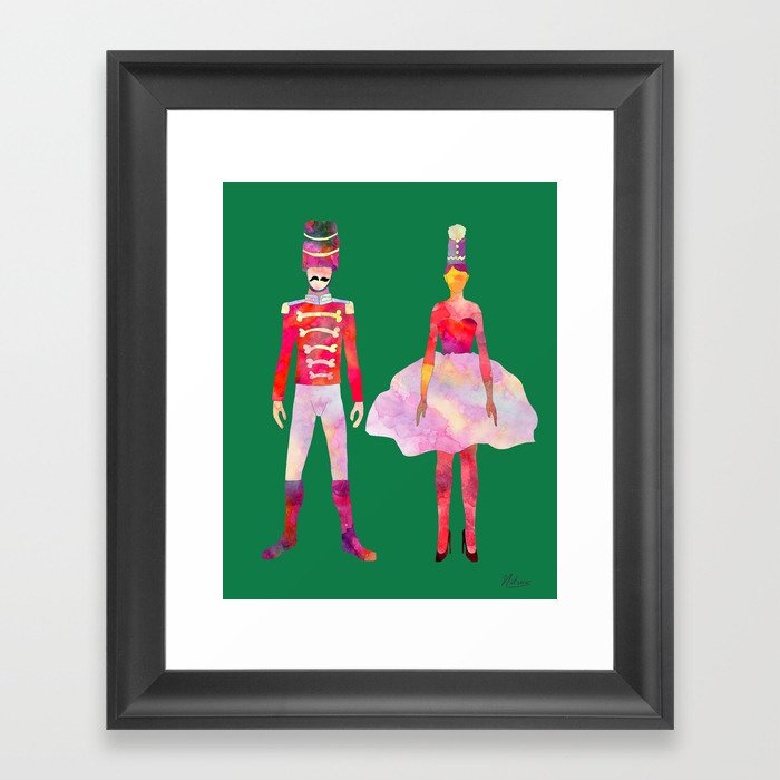 Nutcracker Ballet - Candy Cane Green Framed Art Print