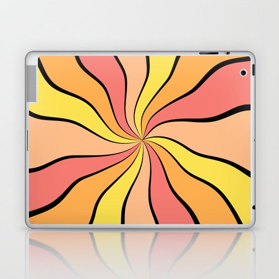 Sunrise Wavy Rays (orange/pink/yellow) Laptop & iPad Skin