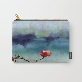 Magnolia branch on the background of mountains Carry-All Pouch