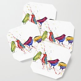 Colorful Birds Chit Chat 2 Coaster