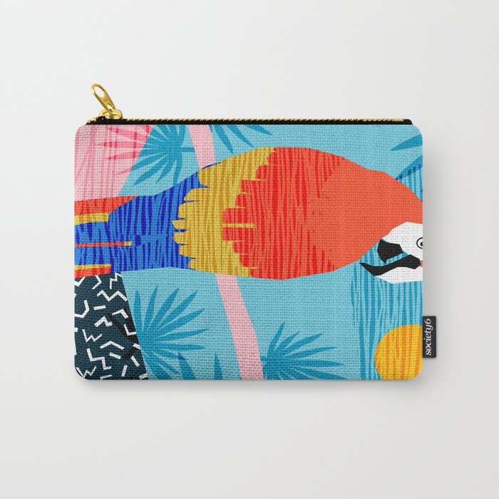 Say What - memphis throwback retro neon tropical 1980s 80s style hipster bright bird paradise art Carry-All Pouch