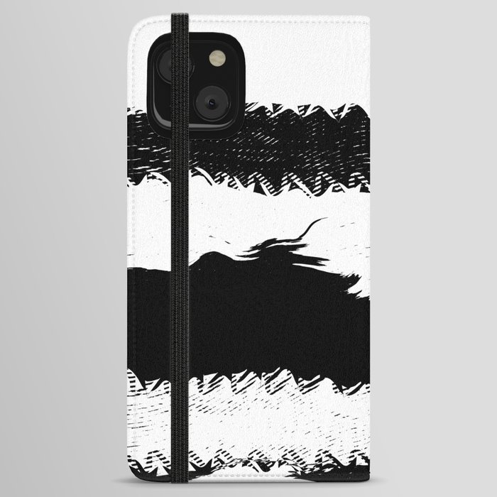 Abstract black and white stripes iPhone Wallet Case