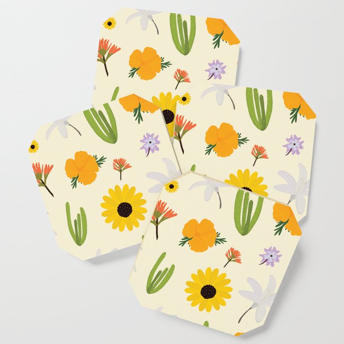 California Wildflower Pattern Coaster