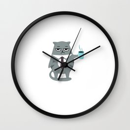 Cat Morning Routine Wall Clock