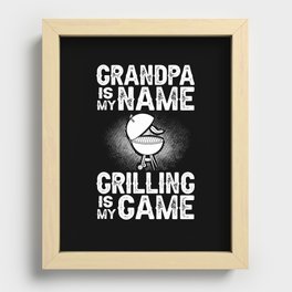 Grandpa Grilling BBQ Grill Smoker Master Recessed Framed Print
