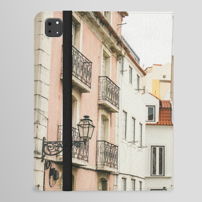 Old Town Lisbon Print - Portugal Photo - Pastel Architecture - Travel Photography iPad Folio Case
