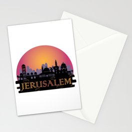 Jerusalem Old City Skyline - Israel Travel Stationery Card