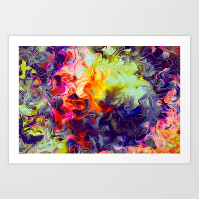 Surreal Smoke Abstract In Multicolor Art Print