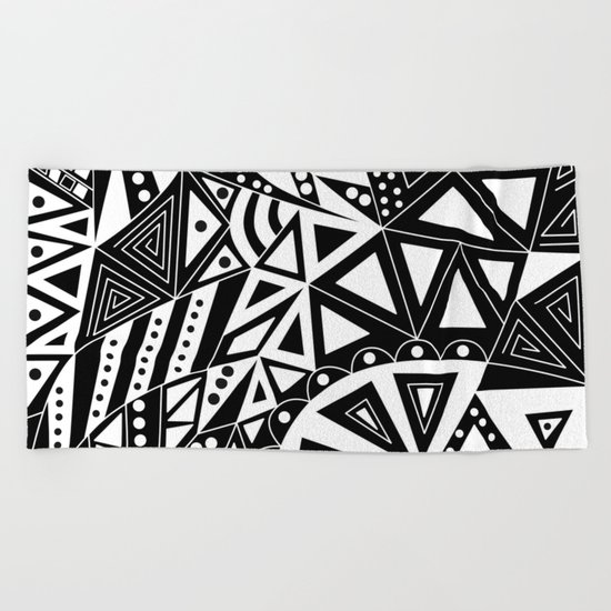 Black and white abstract pattern. 1 Beach Towel