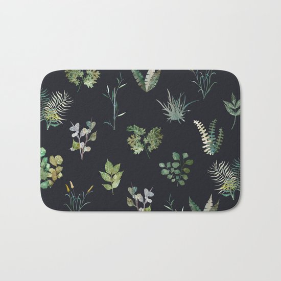 Green Nature at Night Bath Mat
