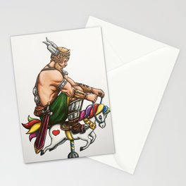 Viking on Unicorn Stationery Cards