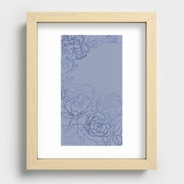 Denim Floral White Recessed Framed Print