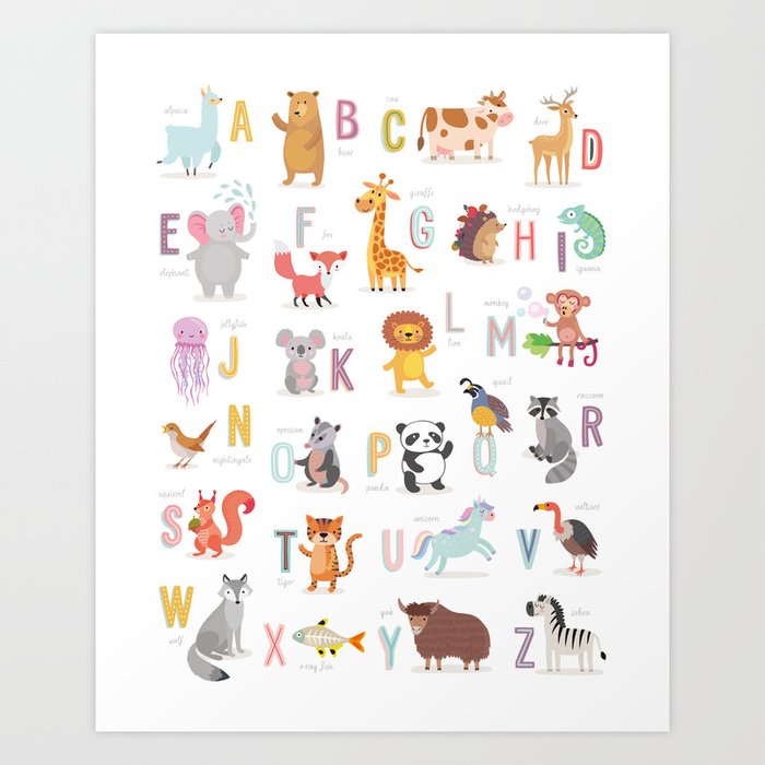 Animal alphabet wall art 2025