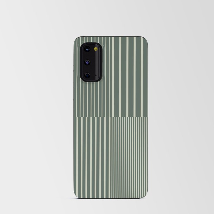 Stripes Pattern and Lines 14 in Sage Green Android Card Case