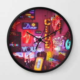 God's own junkyard Wall Clock | Neonsigns, Pink, Pop Art, Photo, Color, Retro, Neon, London, Vintage, Sign 