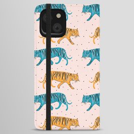 Pop Tigers on blush iPhone Wallet Case