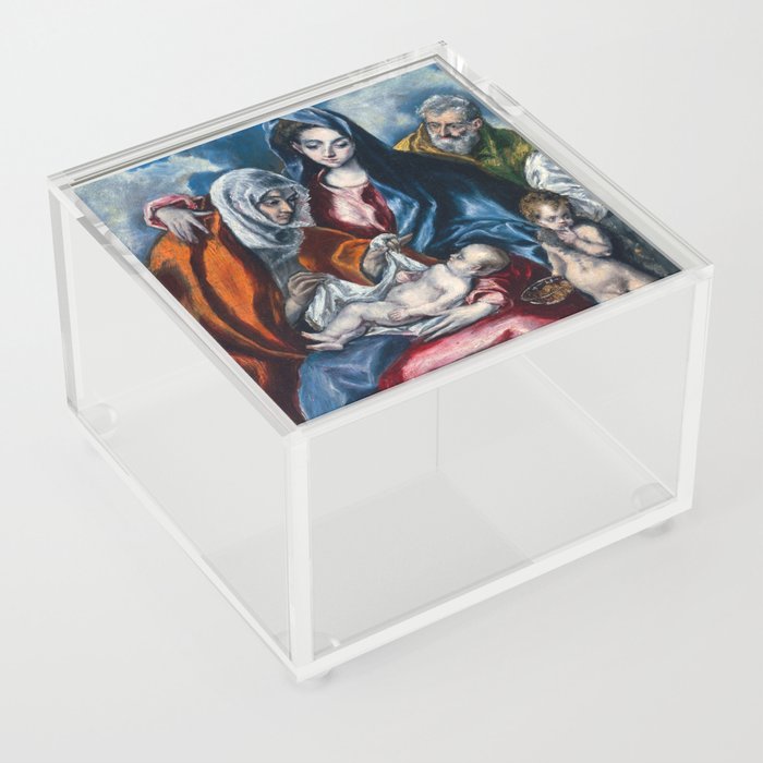 The Holy Family with Saint Anne and the Infant John the Baptist by El Greco Acrylic Box